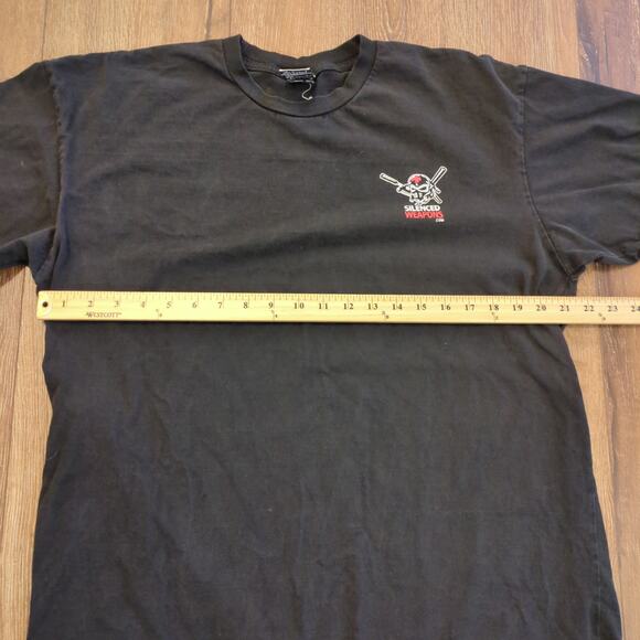 VTG Silenced Weapons Pirate Gun Adult XL Shirt Skulls Biker Choppers Warfare Y2K - Picture 8 of 8